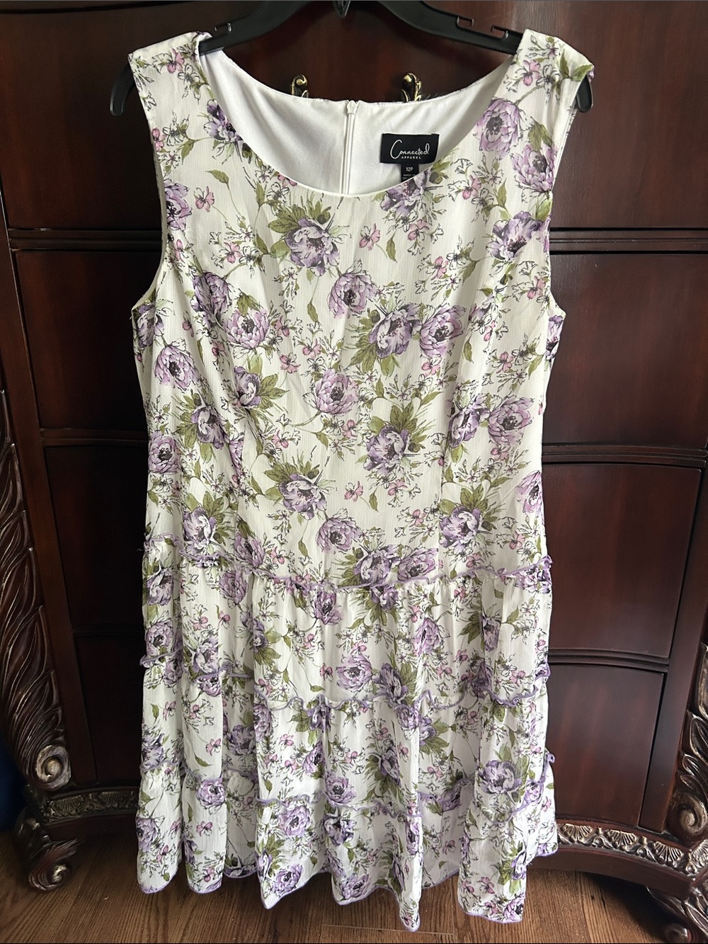 Carolee White Floral Sleeveless Fit & Flare Dress